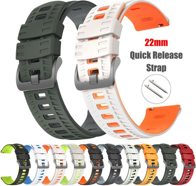 Uhrenarmband Silikon, Schwarz, Unisex, 22 mm - Bild 1