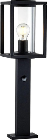 Lucande Außenleuchte Ferda Schwarz aus Aluminium mit Bewegungsmelder, Modernes Design, E27, IP44