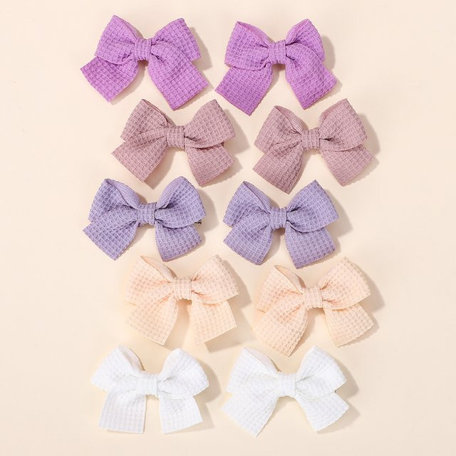 Kids Bows Haarnadeln, 10 Stück, Farbe Block, Kinder - Bild 1