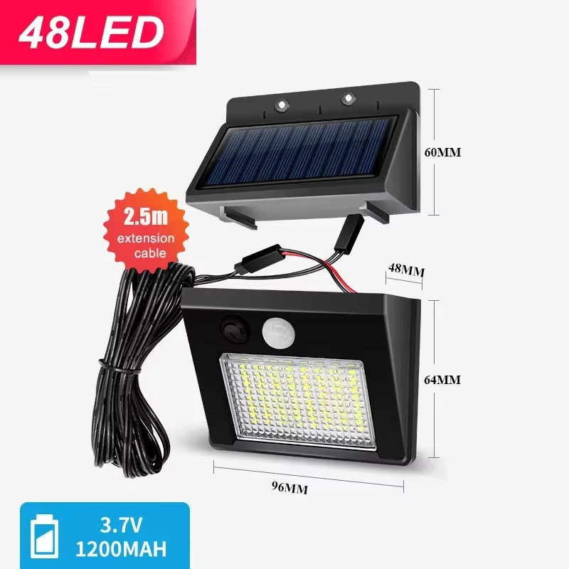 XIWANGFIRE LED Solar-Wandleuchte mit Bewegungssensor, IP65 wasserdicht, Schwarz, Außenbeleuchtung für Garten und Terrasse - Bild 5