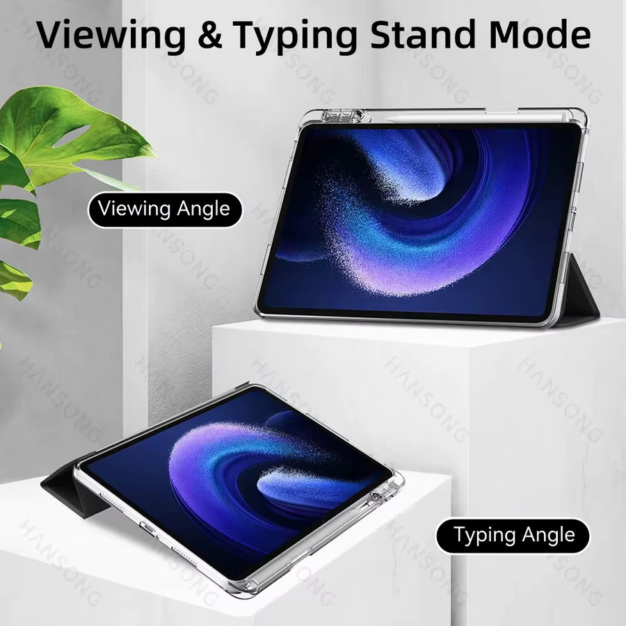 Xiaomi Mi Pad 5 & 5 Pro sowie Mi Pad 6 & 6 Pro 11 Zoll Schutzhülle mit Wach/Schlaf Abdeckung in Transparent/Purple - Bild 2