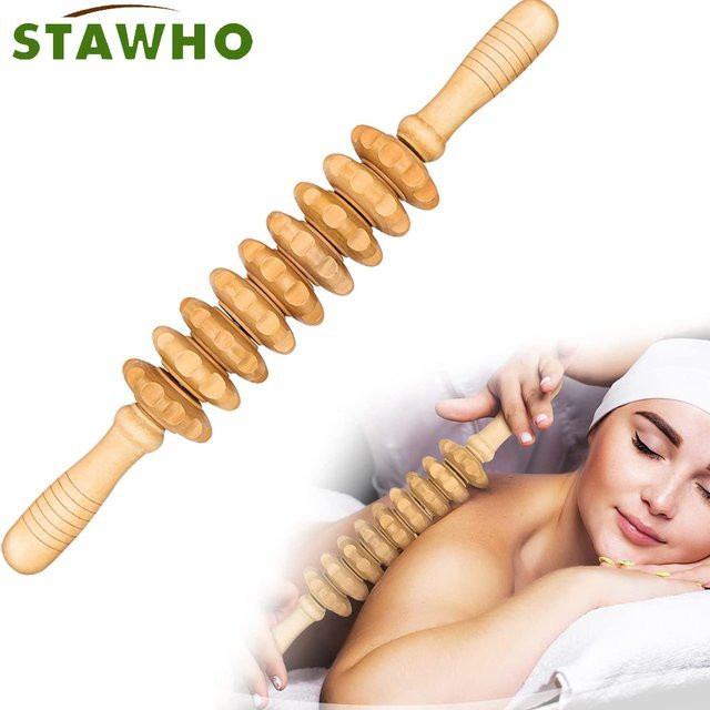 STAWHO Faszienmassagerolle aus Holz, Unisex - Bild 1