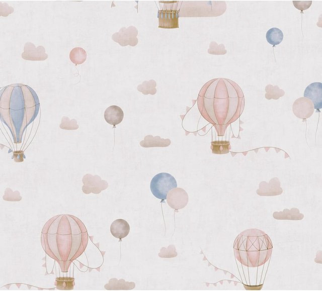 A.S. Création Vliestapete Ballons in Blau-Rosa-Beige für das Kinderzimmer, Breite: 0,53 m, Länge: 10,05 m - Bild 1