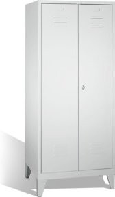 C+P Doppelspind Classic auf Füßen mit 2 Abteilen in Lichtgrau, H: 185 cm, B: 81 cm, T: 50 cm - Bild 1