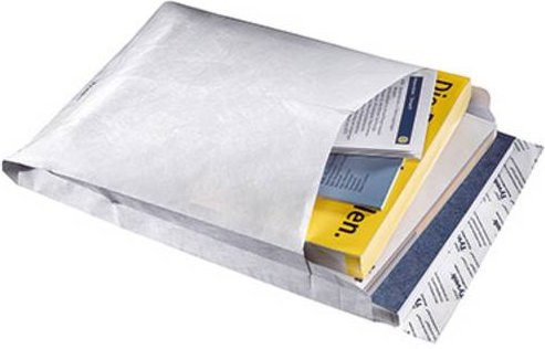 Tyvek Faltentasche DIN B4 ohne Fenster weiß selbstklebend B 25,0 cm x H 35,3 cm x T 3,8 cm 20er Packung - Bild 1