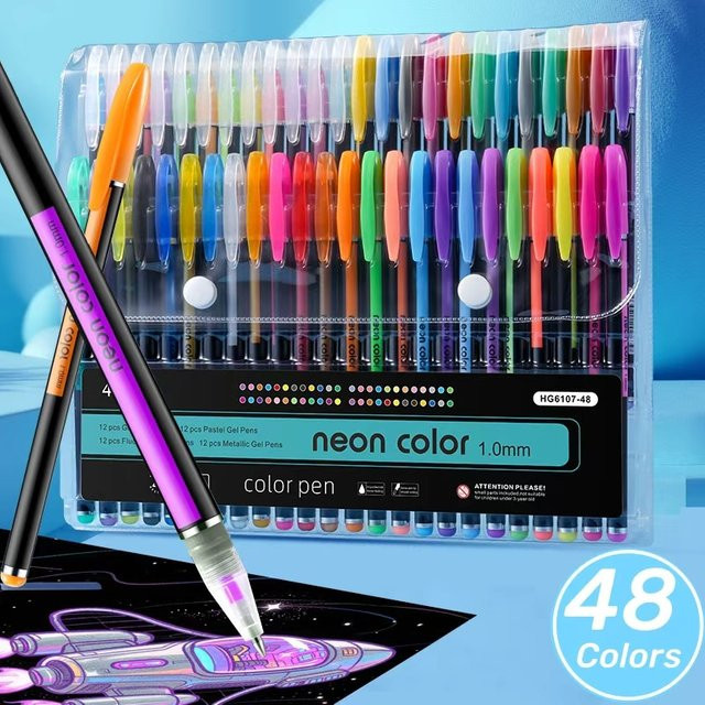48-teiliges Kunst-Malstift-Set mit 24 farbigen Aquarellstiften und 24 Metallstiften in Multicolour, 1,0 mm Strichstärke - Bild 1