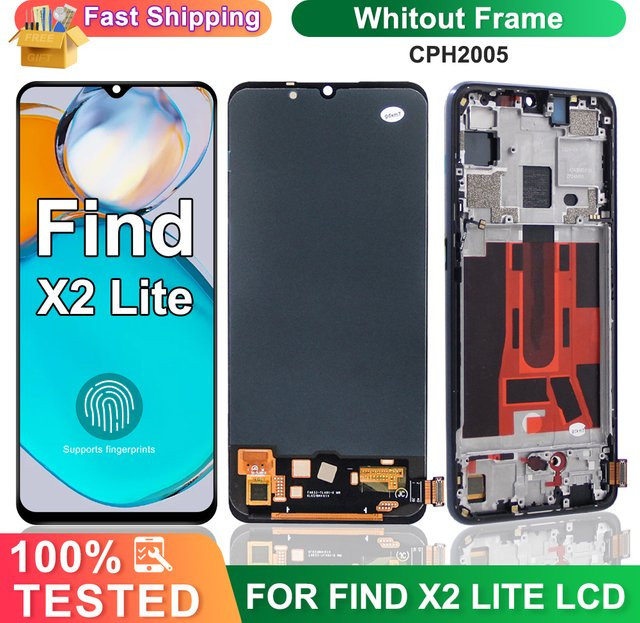 OPPO Find X2 Lite LCD Display und Touch Digitizer Ersatzteil in Schwarz für CPH2005 - Bild 1