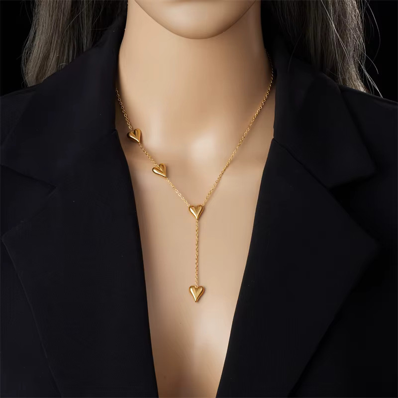 DIEYURO Halskette, Edelstahl, Gold, Herzförmig, Mädchen - Bild 4