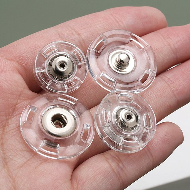 JETTING 10 Paar transparente Druckknöpfe aus Kunststoff für Kleidung und Pullover - Bild 1