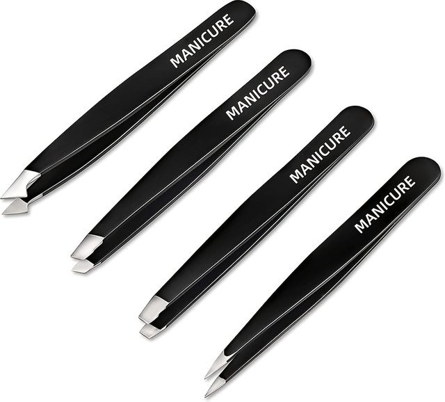 Ouriner Augenbrauen-Pinzetten-Set und Wimpernklammer, Edelstahl, Unisex - Bild 1