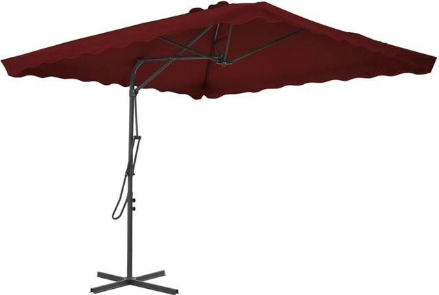 vidaXL Sonnenschirm mit Stahlmast in Bordeauxrot, B/T/H: 250 x 250 x 230 cm - Bild 1