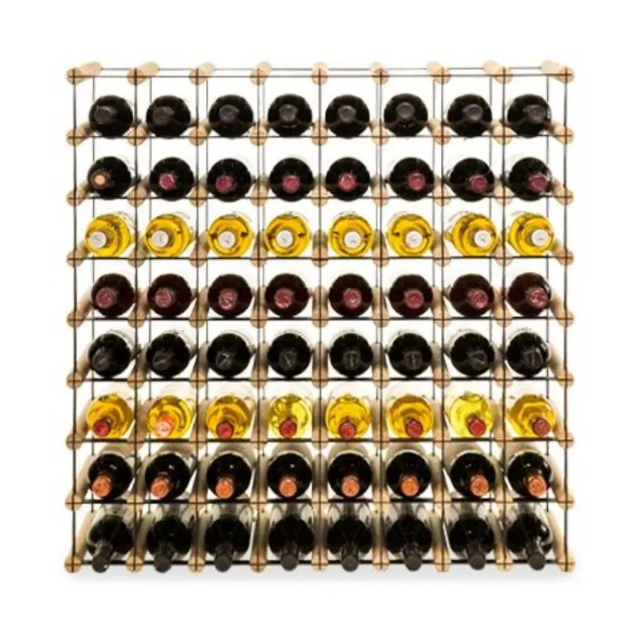 PROREGAL Modulares Weinregal Vinotega Mod aus massivem Kiefernholz in Natur, H x B x T: 82,5 x 82,5 x 24,5 cm, Platz für 8 x 8 Flaschen - Bild 2