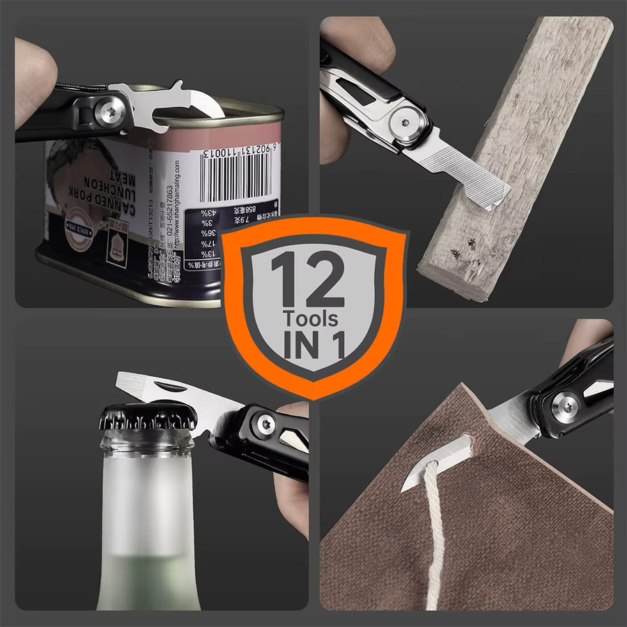 NexTool 12-in-1 Multitool-Messer in Schwarz, tragbares EDC-Klappschere für Camping und Überleben - Bild 5