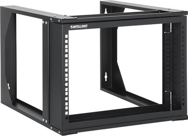Intellinet Offener Rahmen Schrank mit 2 Pfosten zur Wandmontage, Schwarz RAL 9004, 6HE, 19 Zoll - Bild 1