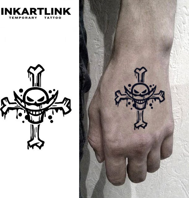 INKARTLINK Temporärer Tattoo-Aufkleber Whitebeard Pirates, wasserfest - Bild 1