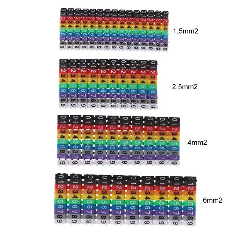 100 Stück bunte Kabelmarkierungen C-Typ Etiketten für 2–3 mm Draht aus Kunststoff - Bild 3