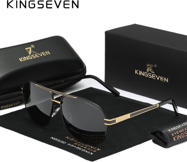 KINGSEVEN Sonnenbrille, Vollrand, Metall, polarisiert, Unisex - Bild 1
