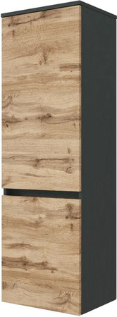 Held Möbel Midischrank Bari in Wotaneiche und Graphitgrau, Breite: 40 cm, Höhe: 130 cm, Tiefe: 35 cm