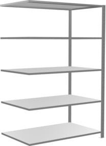 Schulte Anbauregal Steckregal MULTIplus150 in Grau mit 5 Fachböden und Kreuzstrebe, B/T/H: 200 x 130 x 80 cm - Bild 1