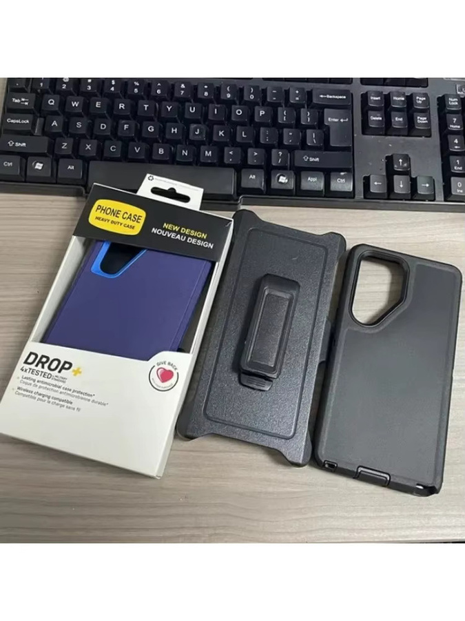 Robuste mehrschichtige Schutzhülle mit Clip für Samsung Galaxy S26 FE, S25 Edge, S24, S23 und S22 Ultra Plus in Blau - Bild 3