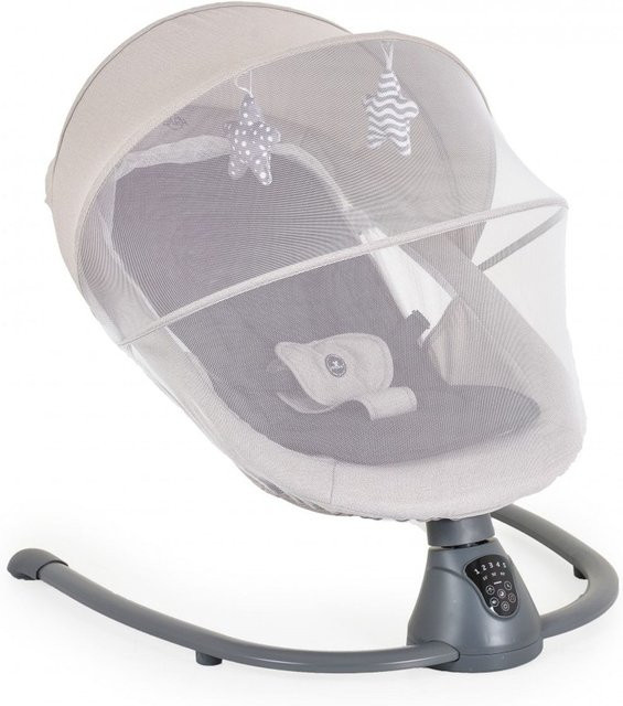 Elektrische Babywippe Cangaroo Zara mit Schaukelfunktion, Musik, Timer und Moskitonetz in Hellgrau - Bild 1
