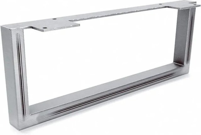 HEVVA Möbelbein GRAZ aus Rohstahl in Silber Matt, Höhe: 15 cm, Tiefe: 40 cm - Bild 1