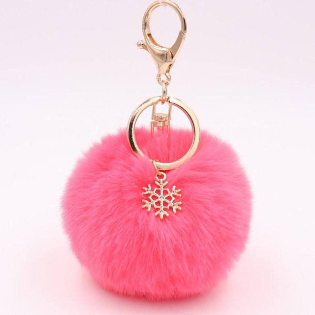 Linyi toy Schlüsselanhänger Pompom, Plüschball, Damen, Mädchen, Rot - Bild 1