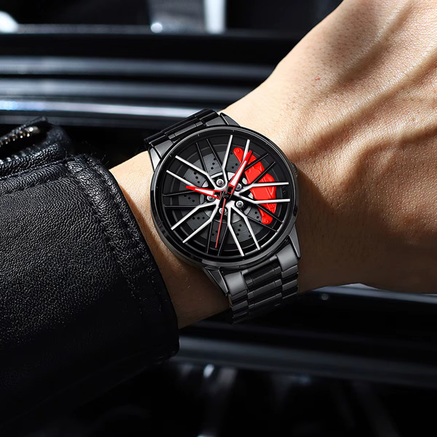 VA VA VOOM Armbanduhr, Quarz, Edelstahl, 42 mm, Herren, Schwarz - Bild 3