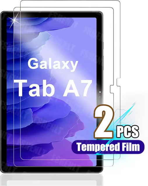 2er-Set Samsung Galaxy Tab A7 10,4 Zoll SM-T500/T505 Displayschutzfolie aus gehärtetem Glas, transparent, Anti-Fingerabdruck-Schutz - Bild 1