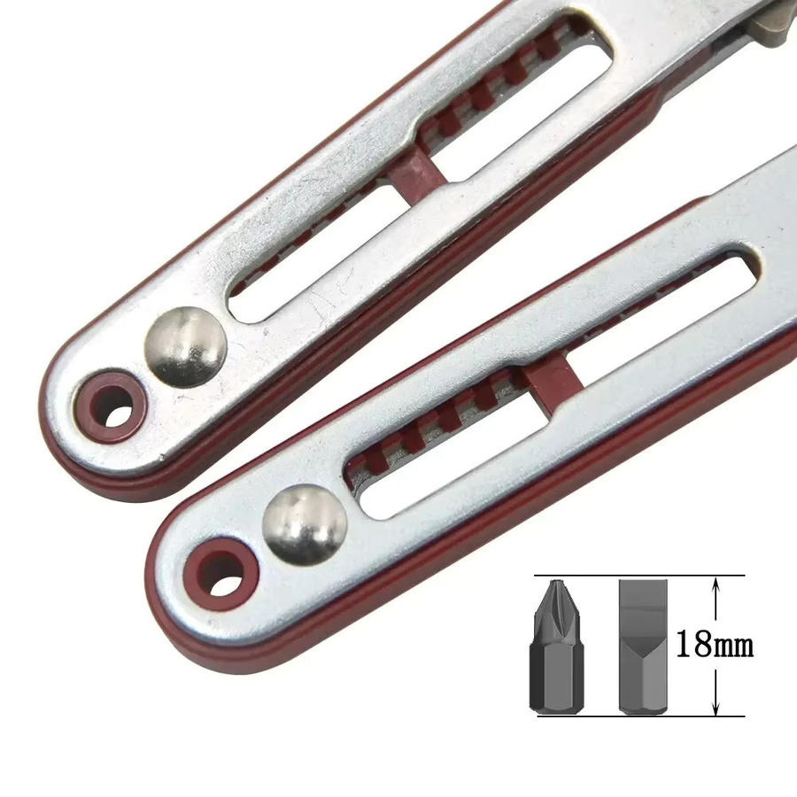Bidirektionaler Ratschenschraubendreher in Silber als Ellenbogen-Flachkopfschlüssel und Kreuzschraubendreher - Bild 2