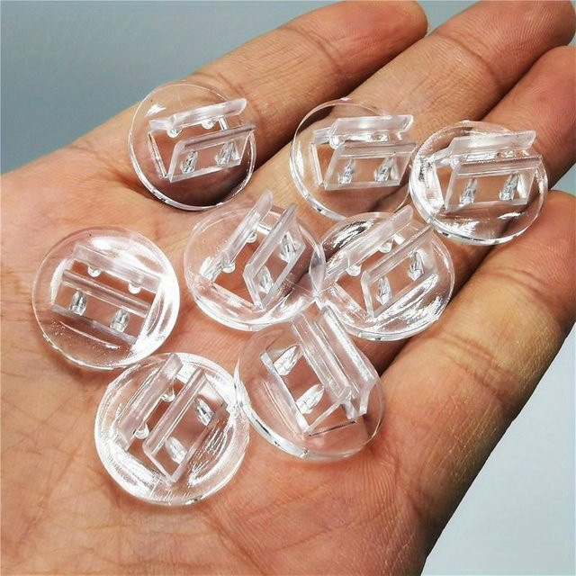 100 Stück transparente Kartenhalter aus Kunststoff in Dreiecks- und Rundform für Visitenkarten und Preisschilder - Bild 1