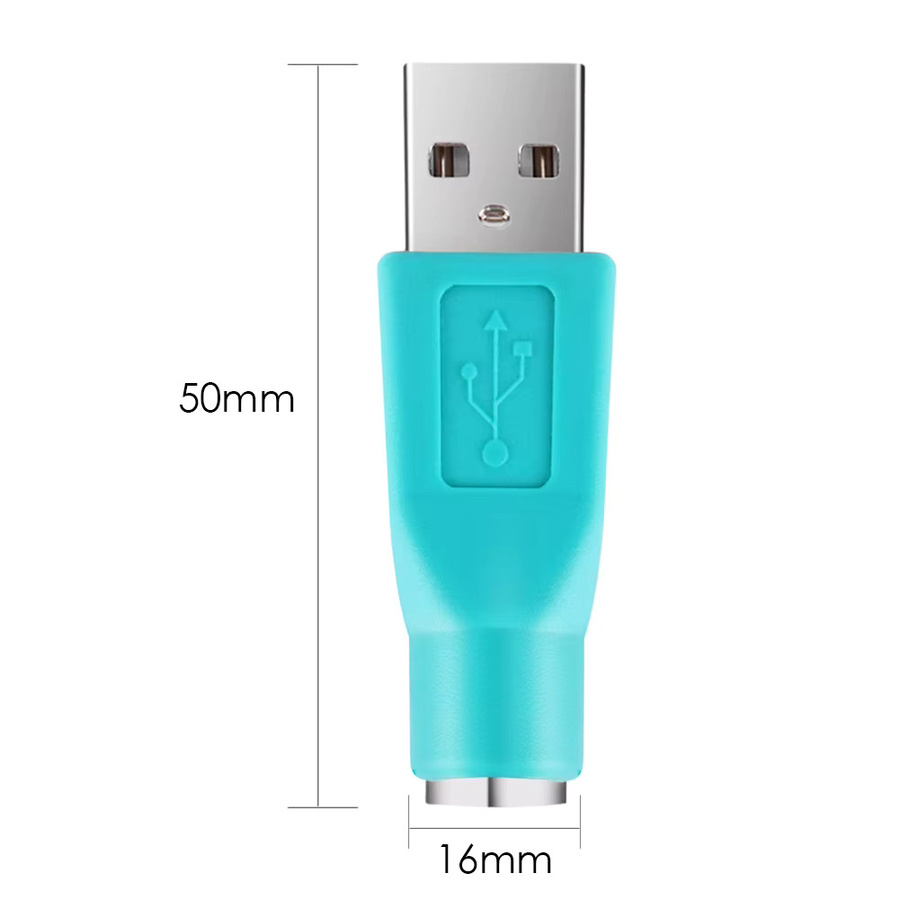 ALLOET PS/2 auf USB Adapter Konverter für Tastatur und Maus in Türkis - Bild 2