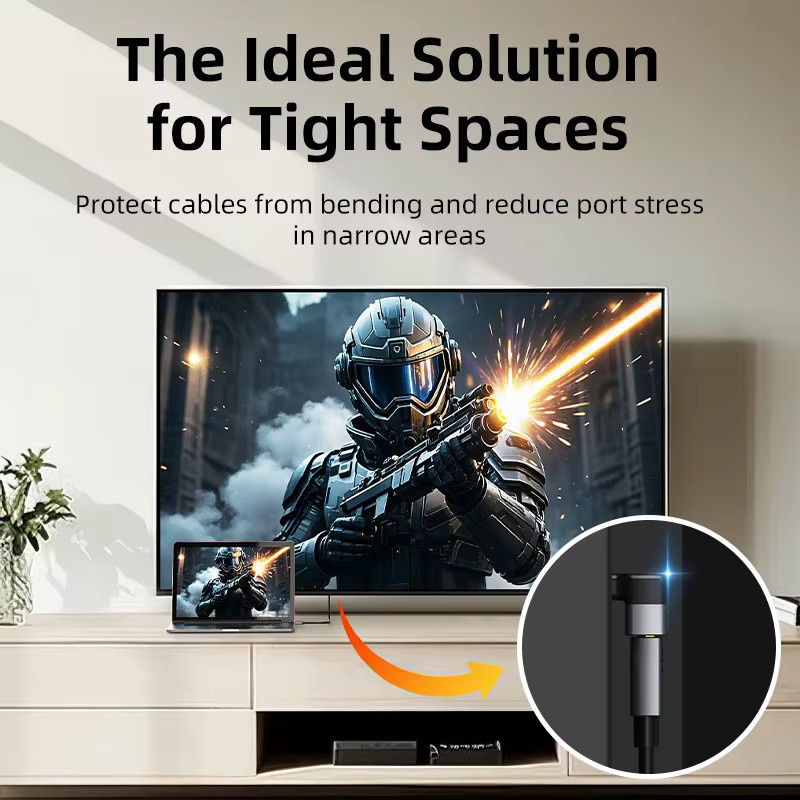 CABLETIME HDMI Konverter 8K HDMI 2.1 Adapter Stecker auf Buchse in Schwarz mit Unterstützung für 4K 120Hz und 48Gbps - Bild 3