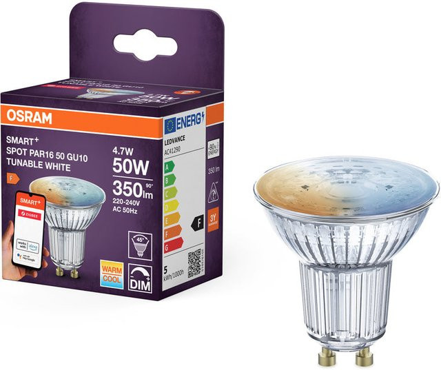 OSRAM SMART+ ZIGBEE LED-Spot PAR16 Tunable White, dimmbar, 4,7 W, 350 lm, transparentes Glas - Bild 1