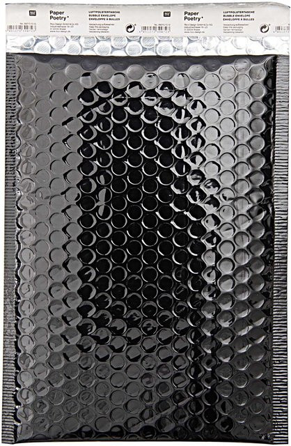 Rico Design Paper Poetry Luftpolstertasche B5 Schwarz mit selbstklebendem Peel-off-Streifen Breite: 27,0 cm, Höhe: 20,0 cm - Bild 1