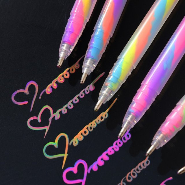 6 Stück Glitzer-Gel-Textmarker in Multicolour mit 1,2 mm Spitze für Journaling und Bastelarbeiten - Bild 1