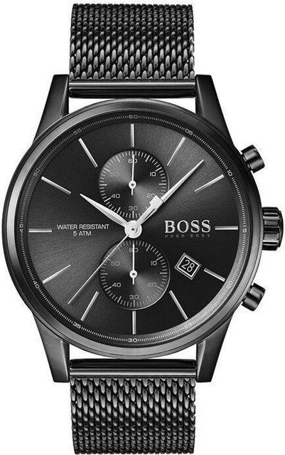 Hugo Boss Armbanduhr, Chronograph, Quarz, Edelstahl, 41 mm, Herren, schwarz - Bild 1
