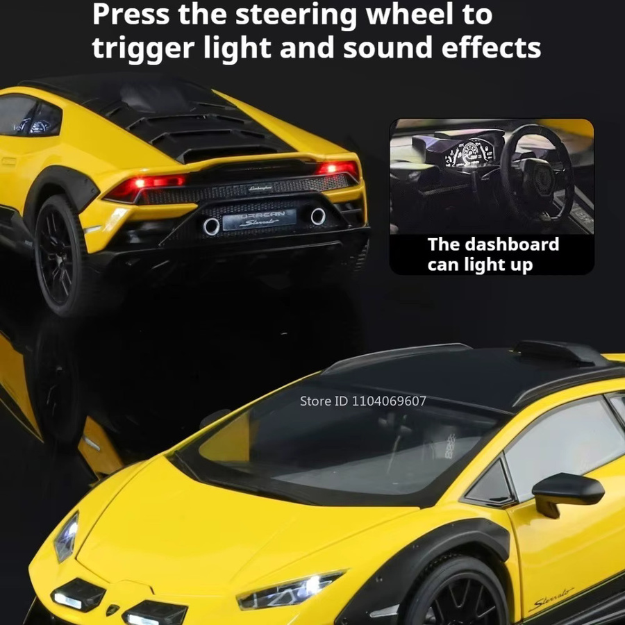 MAKEDA Huracan Sterrato LP770 Modell Supercar, 1:18, Legierung, Druckguss-Sound, Licht, Türen geöffnet - Bild 4