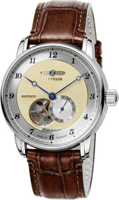 Zeppelin Herrenuhr Automatik, Edelstahl, Leder, 41 mm, 5 ATM - Bild 1