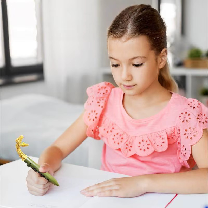 Lustiger Dinosaurier Gelstift mit offenem Maul in Grün für Schüler und Journaling - Bild 5