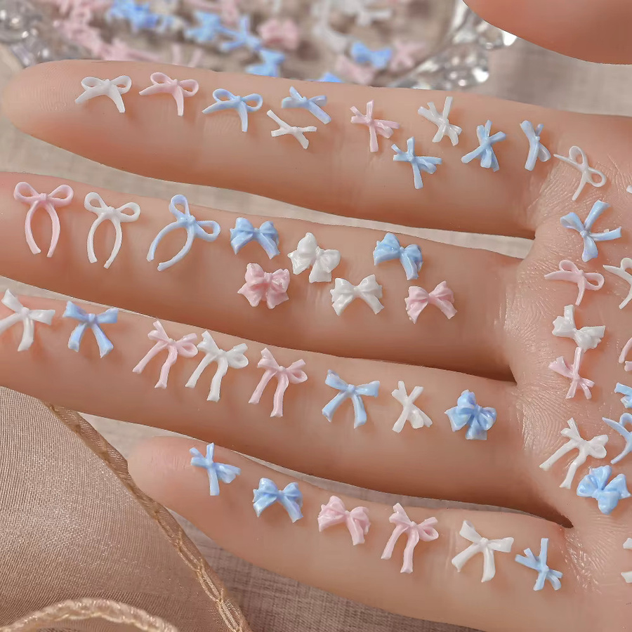 MAFANAILS Nagel Charms Mini Schleifen, 100 Stück, Glänzend, Gemischt - Bild 1