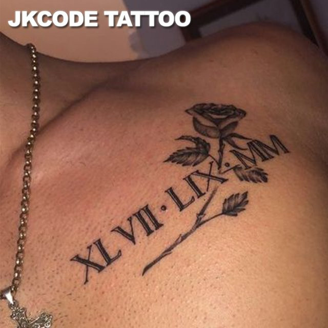 JKCODE TATTOO Temporäre Tattoos, Dornenrose, Unisex - Bild 1