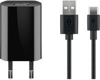 Goobay USB-C Ladeset mit USB-A Anschluss, 5 Watt, Schwarz - Bild 1