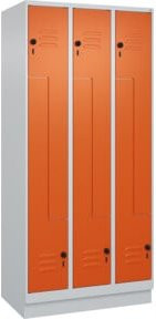 C+P Z-Spind Classic PLUS mit Sockel, 6 Fächer, Sicherheits-Drehriegel, grau/orange, H x B x T: 195 x 90 x 50 cm - Bild 1