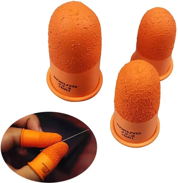 OAKCHARM Rutschfeste Fingerlinge in Orange als Mehrzweck-Fingerschutz zum Nähen und Zählen - Bild 1