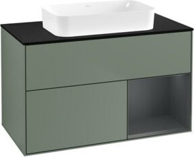 V&B Waschtischunterschrank Finion mit Wandbeleuchtung, Farbe: Lackiert, Breite: 100 cm, Tiefe: 60,3 cm - Bild 1