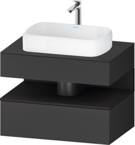Duravit Waschtischunterschrank Qatego in Grau Matt mit integrierter LED-Beleuchtung und Nischen, Wandmontage, B/T/H: 80 x 55 x 60 cm - Bild 1