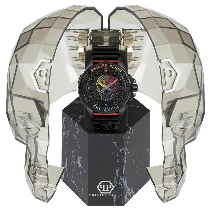 Philipp Plein Herrenuhr, Quarz, Edelstahl, Silikon, Schwarz, 44 mm - Bild 3