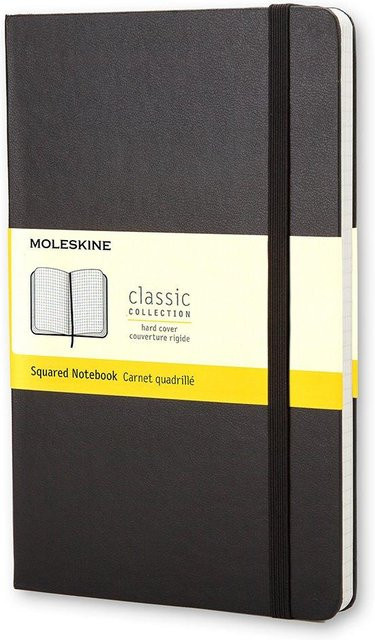 Moleskine Classic Notizbuch mit Gittermuster, Hardcover, Schwarz, B: 13 cm, H: 21 cm - Bild 1