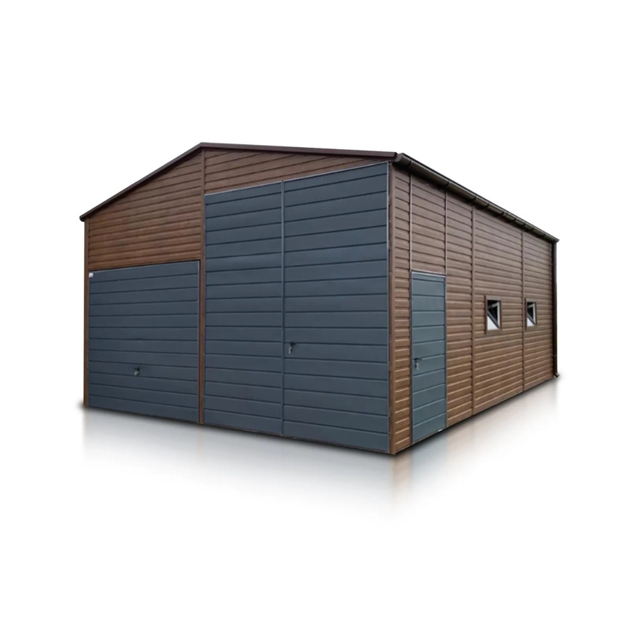Liderstal Premium Zelthalle aus Stahl und Trapezprofilblech in Graphit und Dunkelbraun B/T/H: 600 x 800 x 400 cm - Bild 2